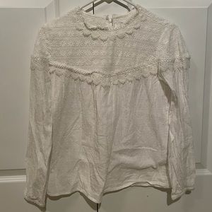 White long sleeve Zara kids size 14 with flower embroidery